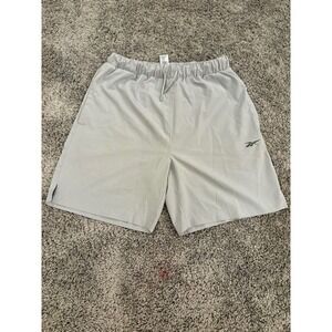 Reebok Mens Athletic Training Shorts Gray Elastic Waist Pockets Small RN 117927